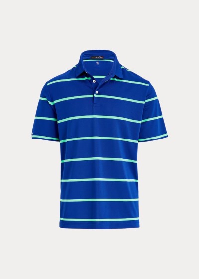 Polos Ralph Lauren Hombre Azul Rey Azules / Verdes Rayas - Classic Fit Tech Piqué - ZQKEM3712